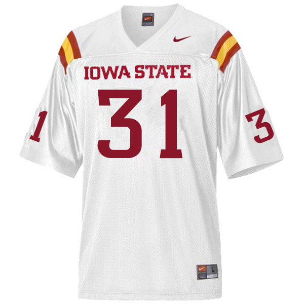 Men #31 Virdel Edwards II Iowa State Cyclones College Football Jerseys Sale-White